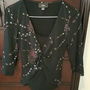 Floral black top small